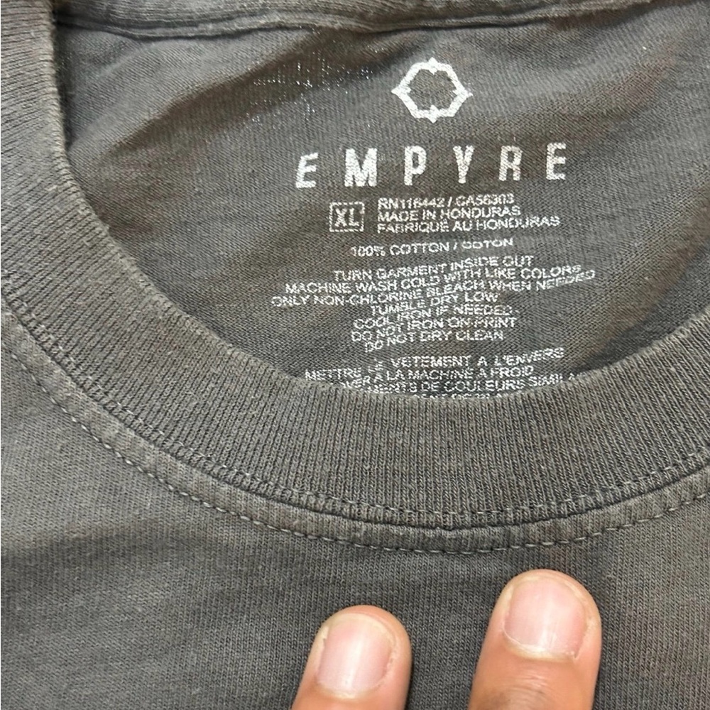 Empyre Charcoal Gray T-Shirt with Yellow Logo - Picture 3 of 3